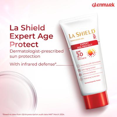 La Shield IR SPF 30 & PA+++ Sunscreen Gel ,Next Gen Protection- IR+UVA+UVB, 60gm - Face Sunscreen