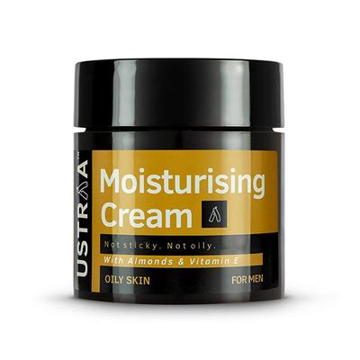 Ustraa Men's Moisturising Cream - Almonds & Vitamin E (Oily Skin) 100 gm - Face Moisturizers