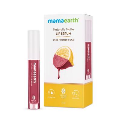 Mamaearth Naturally Matte Lip Serum Matte Liquid Lipstick with Vitamin C & E For Upto 12 Hour Long Stay Rosy Nude 3 ml - Others