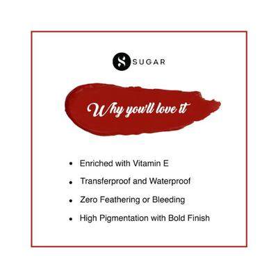 Sugar Cosmetics Smudge Me Not Liquid Mini Lipstick 29 Scarlet Starlet 1.1 ml - Liquid Lipsticks