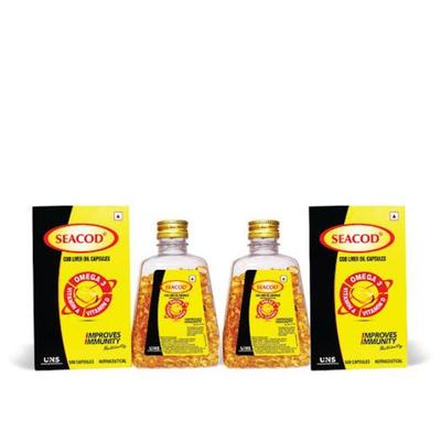 Seacod Cod Liver Oil Capsule 500's - Omega Fish Oil Fatty Acids