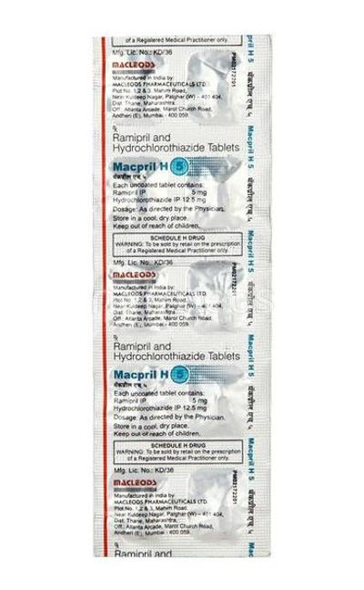 Macpril H 5mg Tablet 10'S - Hypertension-ACE