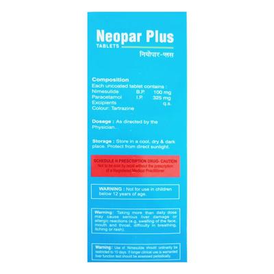 Neopar Plus Tablet 10'S - Pain relief-Nsa