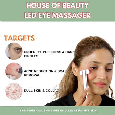 House of Beauty Led Red Light Eye Massager- Hollow Undereyes, Dark Circles, Boosts Collagen 1's - Massagers