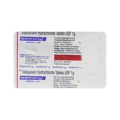Herpival 1000mg Tablet 3'S - Viral infections-Ant