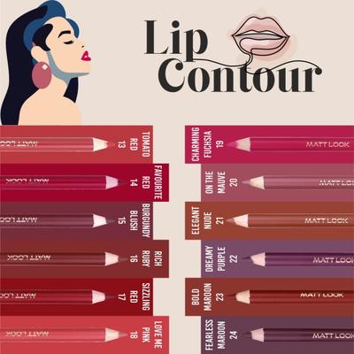 Matt Look Colorite Lip Contour, Lighweight Application, Flaming Red-01 0.9 gm - Lip Liners