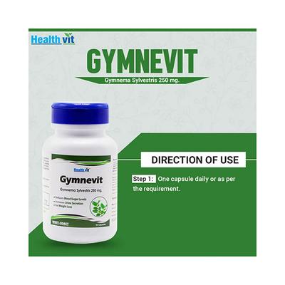 Healthvit Gymnevit Gymnema Sylvestris 250 mg Capsules 60's - Herbal Dietary Supplement