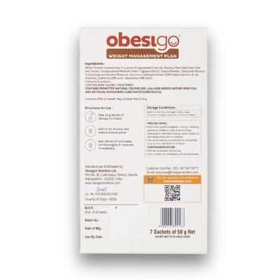 Obesigo Premium Chocolate Powder 350 gm - Weight Loss