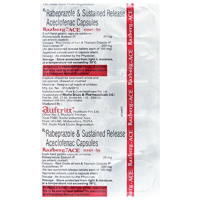 Razberg Ace Capsule 10's - Ulcer/Reflux/Flatulence-Aaa
