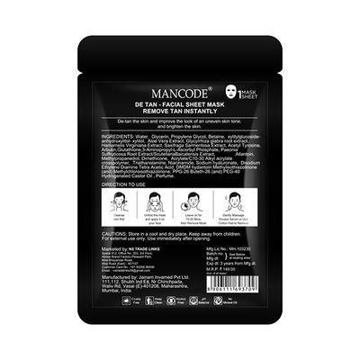 MANCODE De-Tan Face Sheet Mask 25 ml - Sheet Masks