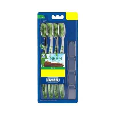 Oral B 123 Soft Toothbrush With Neem Extract 4's - Toothbrushes