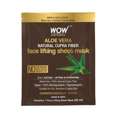 WOW Skin Science Aloe Vera Natural Cupra Fiber Face Lifting Sheet Mask 25 ml - Sheet Masks
