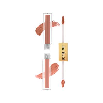 Swiss Beauty Select Do The Duet Lipstick, Matte Liquid Lipstick + Tinted Gloss Amber Nude 3 ml - Liquid Lipsticks