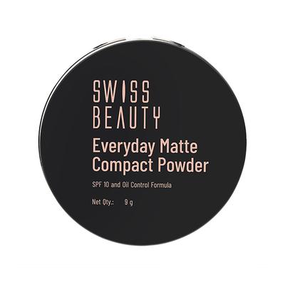 Swiss Beauty Everyday Matte Compact With SPF 10 Almond 9gm - Compact Powder