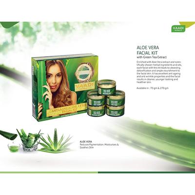 Vaadi Herbals Anti-Acne Aloe Vera Facial Kit with Green Tea Extract 270 gm - Facial Kits