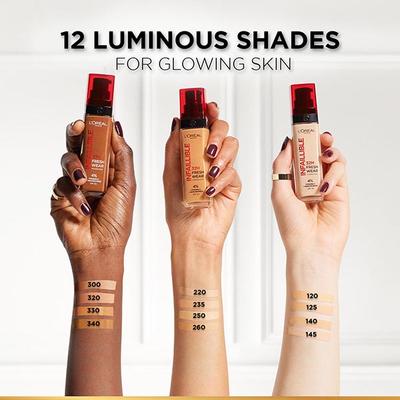 L'Oreal Paris Infallible 32H Fresh Wear Foundation, Luminous Coverage, Shade No 320 30ml - Foundation