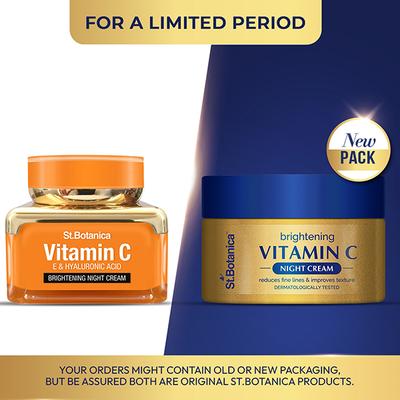 St.Botanica Vitamin C, E & Hyaluronic Acid Brightening Night Cream 50 gm - Night Cream