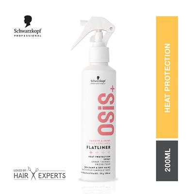Schwarzkopf Professional OSiS+ Flatliner Heat protection Spray for Daily Styling, Heat Protection Upto 230 Deg C for Anti-Frizzy Hair, Non sticky and Humidity Protection 200 ml - Hair Sprays & Mists