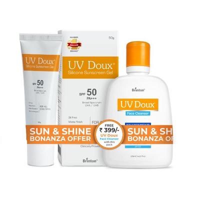 UV Doux Sunscreen Gel SPF50 PA+++ + Free UV Doux Face Cleanser 125 ml - Face Sunscreen