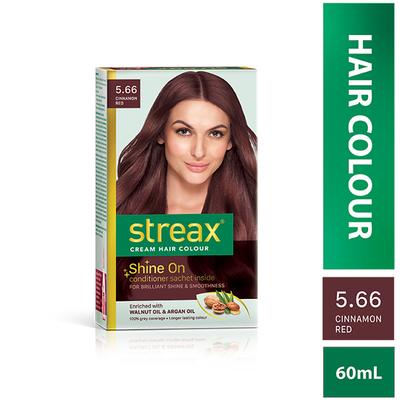 Streax Hair Colour - Cinnamon Red (35gm+25ml) 1's - Crème