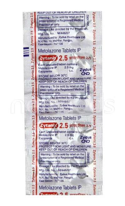 Zytanix 2.5mg Tablet 10'S - Hypertension-Diu