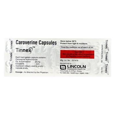 Tinnex 20mg Capsule 28'S - Muscle Spasm-Ant