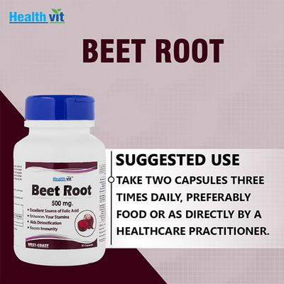 Healthvit Beet Root Capsules For Immunity Booster 60's - Vitamin C