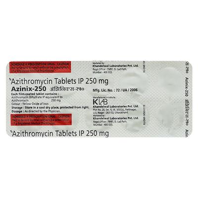 AZINIX 250 Tablet 10's - Bacterial Infections-Mac