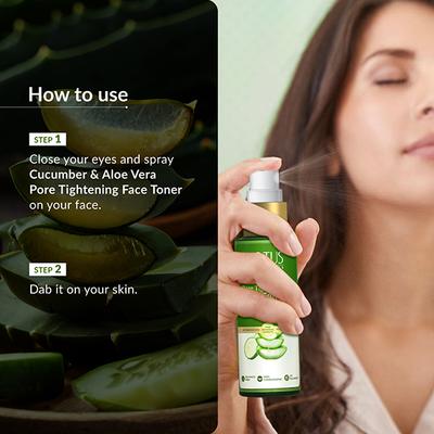 Lotus Botanicals Cucumber & Aloe Vera Pore Tightening Face Toner, For All Skin Types 50 ml - Toners