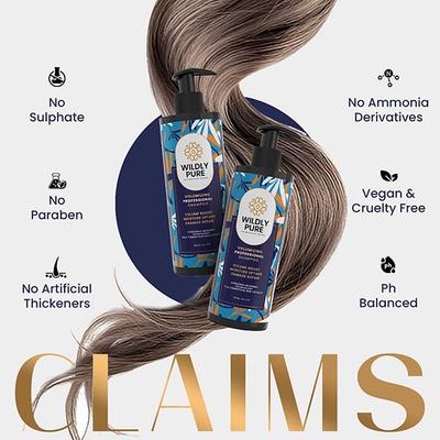 Wildly Pure Lush Volumizing Shampoo Fuller Bouncy Hair Plant Keratin Pro Vitamin B5 and E Toxin 20 300 ml - Shampoos
