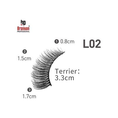 Bronson Professional Eyelash Set 3D False Long And Natural Eye Makeup No. L02 10's - Eyelashes