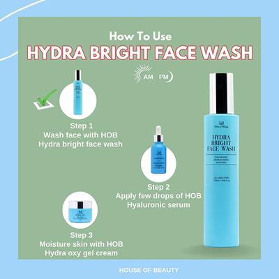 House of Beauty Hydrabright Facewash With Hyaluronic-Normal To Dry Skin For Hydration 120ml - Face Wash & Cleansers