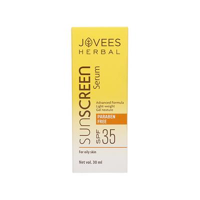 Jovees Sunscreen Face Serum SPF 35, with Aloe Vera, Carrot & Sunflower Extract Gel formula for Sun Protection 30 ml - Face Sunscreen