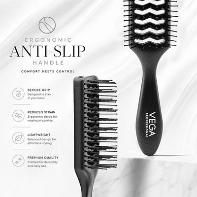 Vega Professional Vent Hair Brush For Men & Women, Ideal For Wet & Dry Hair, (Vpphb-08) - Hair Brushes