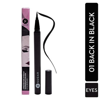 Sugar Cosmetics Arrested For Overstay Waterproof Eyeliner - 01 I'll Be Black (Black) 0.55 ml - Eyeliners