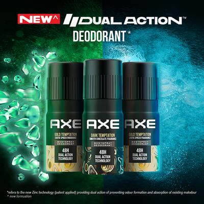 Axe Gold Temptation (2 Units) And Dark Temptation Long Lasting Deodorant Bodyspray (1 Unit) Combo Pack For Men 450 ml - Men Deodorants/Roll-Ons