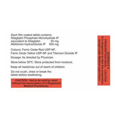 SITA OD MET 50/500 Tablet 10's - Diabetes-Ant