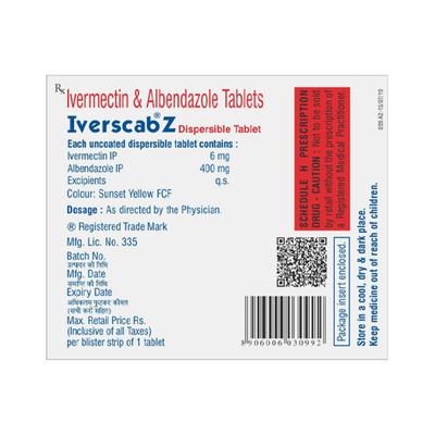 Iverscab Z Tablet 1'S - Parasitic Worms-Ant