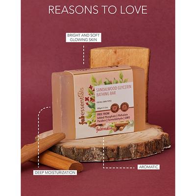 Fabessentials Sandalwood Glycerin Bathing Bar 100 gm - Soaps