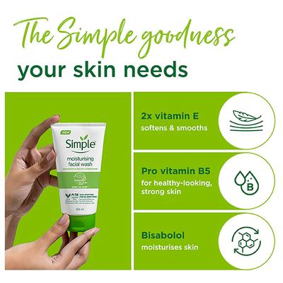 Simple Kind To Skin Moisturising Facial Wash 150 ml - Face Wash & Cleansers