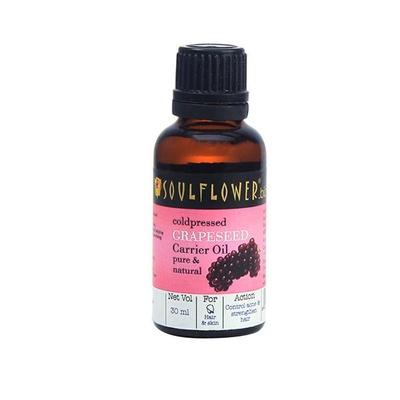 Soulflower Coldpressed Carrier Oil - Grapeseed 30 ml (N) - Hair Oils