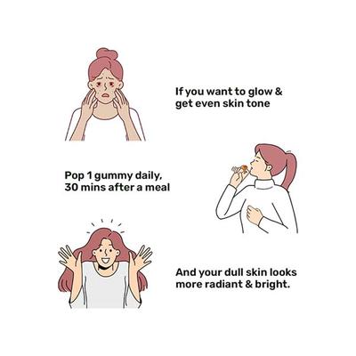 Whats Up Wellness Glutathione - Glow Gummies, Radiant and Youthful Skin, No Added Sugar - 30 Day, 30 Gummies 1's - Hair & Skin