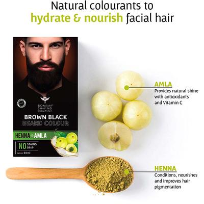 Bombay Shaving Company Natural Brown Black Beard Color Henna and Amla Long Lasting 60 ml - Beard Colour