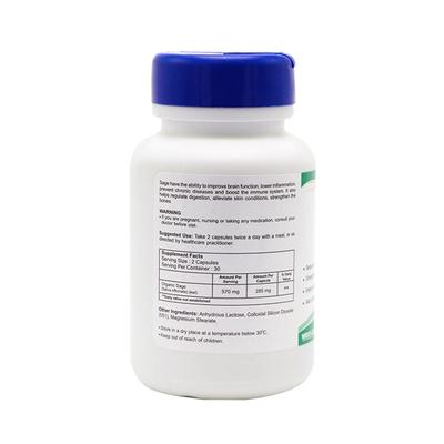 Healthvit Sage - 570 mg -Capsules 60's - Herbal Dietary Supplement