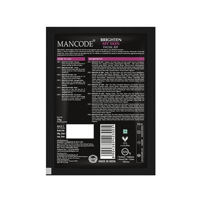 Mancode Skin Brightening Facial Kit 58 gm - Masks & Peels