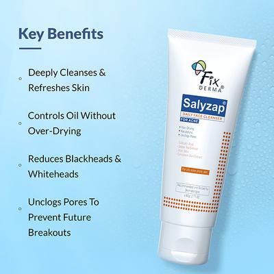 Fixderma Salyzap Face Cleanser 60 ml - Face Wash & Cleansers