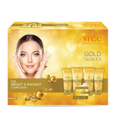 VLCC Gold Facial Kit for Bright and Radiant Complexion with Rose Water Toner 1's - Facial Kits