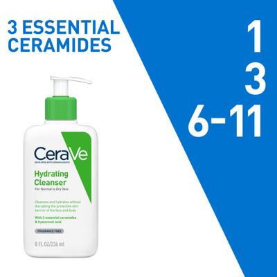 CeraVe Hydrating Cleanser For Normal To Dry Skin 236 ml - Face Wash & Cleansers