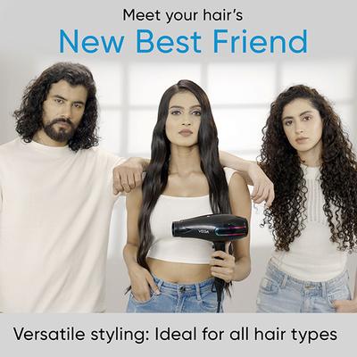 Vega Blow Pro 2400W Hair Dryer With Comb, Concentrator & Diffuser Nozzles, 2 Speed/4 Heat Settings, (Vhdp-05) - Hair Dryers