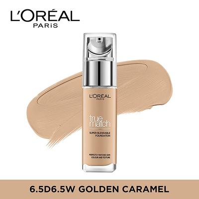 Loreal Paris True Match Super Blendable Foundation Hydrating Hyaluronic Acid Warm Undertone 6.5D 6.5W 30ml - Foundation